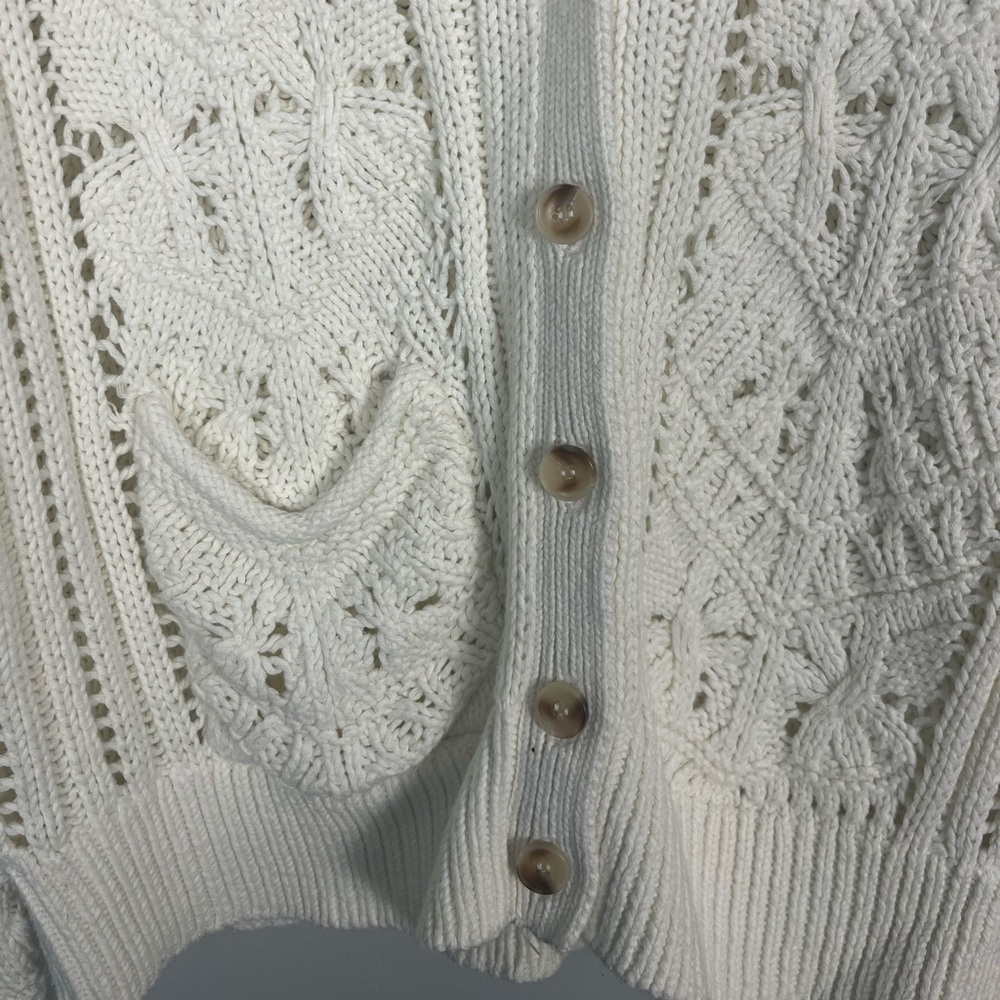 Sundance cream knit Aveline cardigan button front READ - Picture 4 of 6